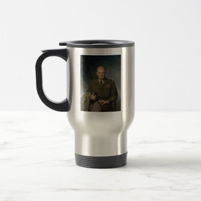 Taza De Viaje General Dwight Eisenhower Retrato pintado de 5 est (Izquierda)