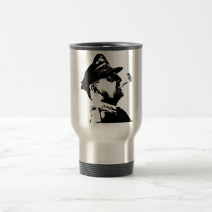Taza De Viaje General MacArthur -- Blanco y negro