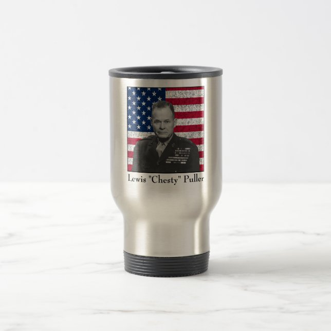 Taza De Viaje General Puller y la bandera americana (Centro)
