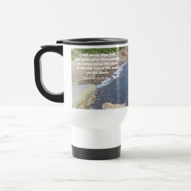 Taza De Viaje Génesis 22:17 La bendición de Dios de la costa oce (Izquierda)