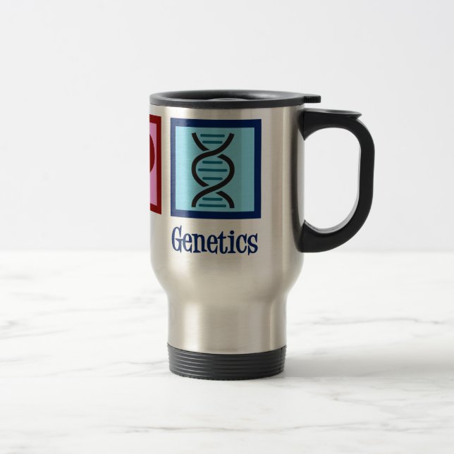 Taza De Viaje Genetista Peace Love Genetics Company (Derecha)