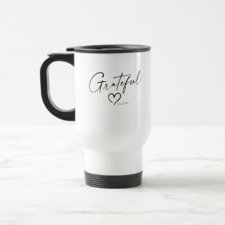 Taza De Viaje Gentil Corazón | Su Nombre Guión De Tinta Mínima