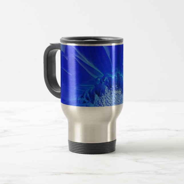 Taza De Viaje gerbera azul eléctrico (Anverso izquierdo)