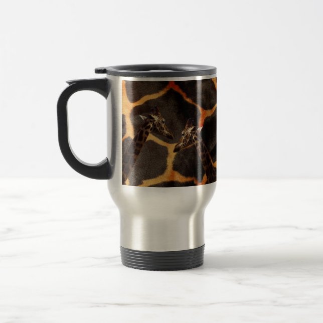 Taza De Viaje "Girafas exóticas: Sobre un lienzo con motivos de  (Izquierda)