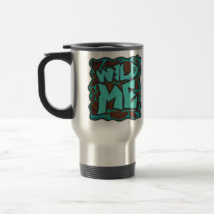 Taza De Viaje Giraffe Brown y la impresión Verde azulada