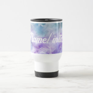 Taza De Viaje Giro de nubes azul y púrpura