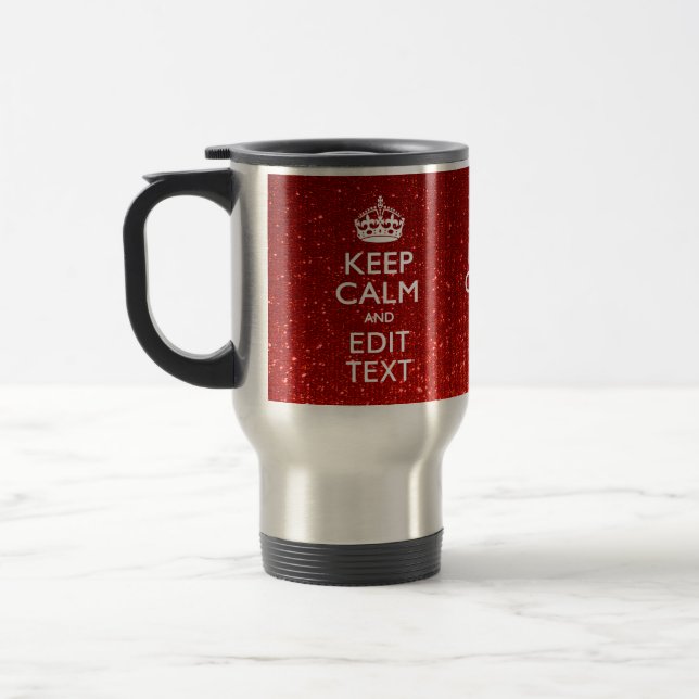 Taza De Viaje Glamour Rojo Festividad Personalizada Mantener la  (Izquierda)