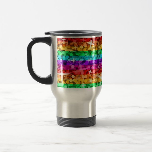 Taza De Viaje Glitz Rainbow travel/travesía de viajeros (Izquierda)