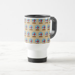 Taza De Viaje Globe de nieve con cardenal rojo curado