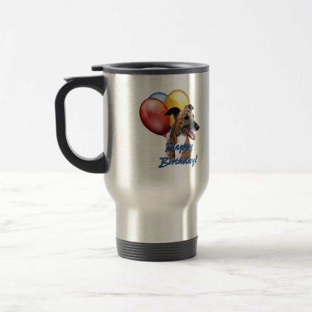 Taza De Viaje Globos de cumpleaños felices para Greyhound. (Izquierda)