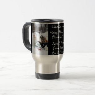 Taza De Viaje Glorieta de nieve de gato, nombres de imagen texto