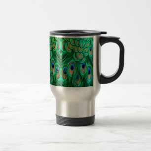 Taza De Viaje Gloriosas plumas de pavo real