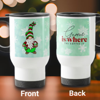 Taza De Viaje Gnome es donde está el café | Navidades de corte