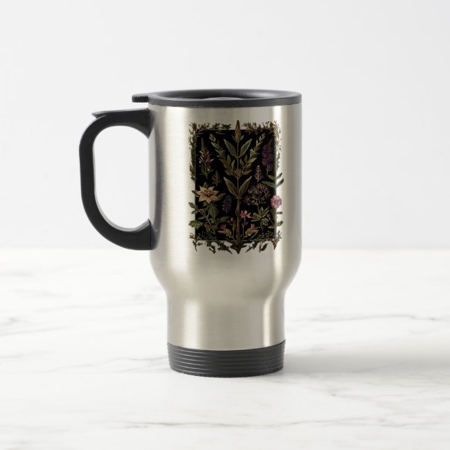 Taza De Viaje Goblincore Victorian Witch Herbs Classic (Izquierda)
