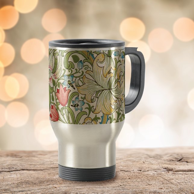 Taza De Viaje Golden Lily Floral William Morris (Subido por el creador)