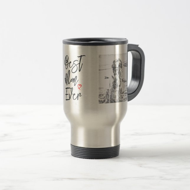 Taza De Viaje Golden Retriever Art Best Mom (Anverso derecho)