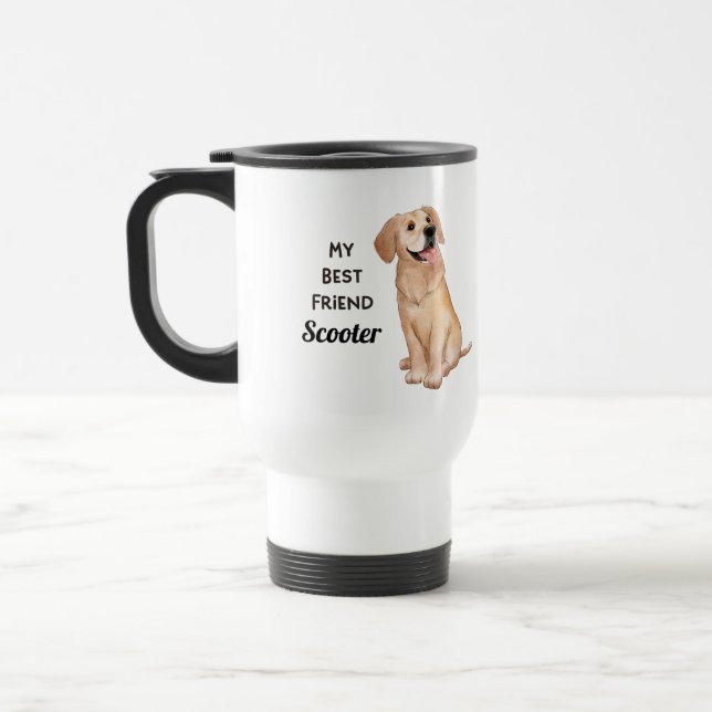Taza De Viaje Golden Retriever My Best Friend Custom Name (Izquierda)