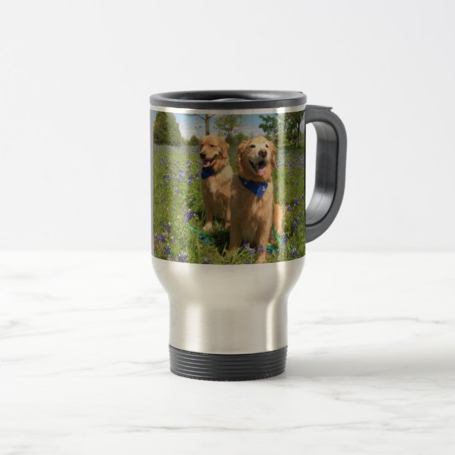 Taza De Viaje Golden Retrivers Bluebonnet Mug (Anverso derecho)