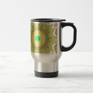 Taza De Viaje gOLDEN YELLOW Patrón tribal étnico africano