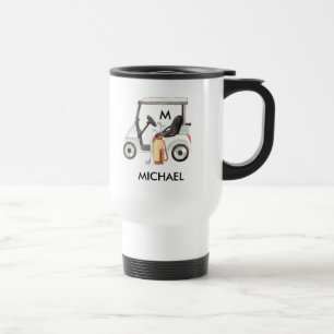 Taza De Viaje Golf personalizado con desplazamiento en carro