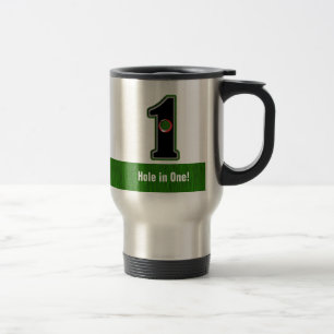 Taza De Viaje Golfers Hole in One. ¿Suerte o habilidad? Mugre de