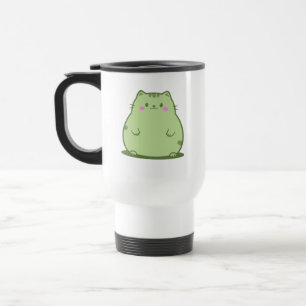 Taza De Viaje Gordita Gatita Verde Matcha