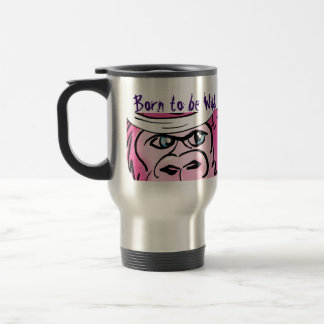 Taza De Viaje Gorila divertida de rosa salvaje