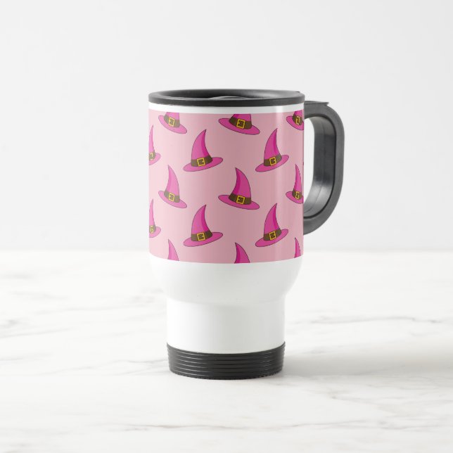 Taza De Viaje Gorra de bruja rosa (Anverso derecho)
