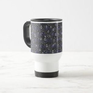 Taza De Viaje Gotas de lluvia gris azul Metalizado
