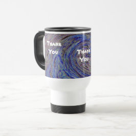 Taza De Viaje Gracias Blue Spiral Swirl Resumen Apreciación