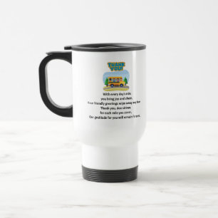 Taza De Viaje Gracias, Conductor de Autobús Escolar.