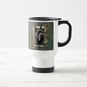 Taza De Viaje Gracias - las patas de piedra - great dane - gris