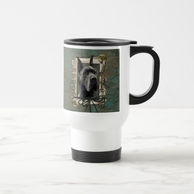 Taza De Viaje Gracias - las patas de piedra - great dane - gris (Derecha)