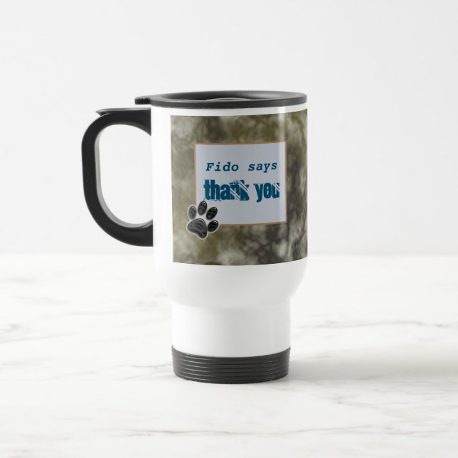 Taza De Viaje Gracias Mascota Sitter Black Paw Gracias Por El Cu (Izquierda)