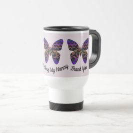 Taza De Viaje Gracias Nanny Apreciación Mariposa Brillante