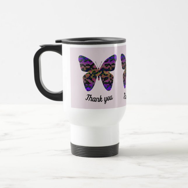 Taza De Viaje Gracias Por Apreciar La Mariposa Brillante Moderna (Izquierda)