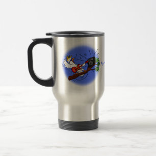 Taza De Viaje Graciosa cacatúa tocando el personalizado de guita