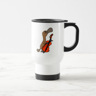 Taza De Viaje Graciosa Platypus de la factura del pato tocando C