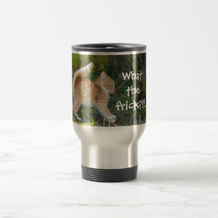 Taza De Viaje Graciosamente Sorprendió A Ginger Kitten. ¿Cuál es