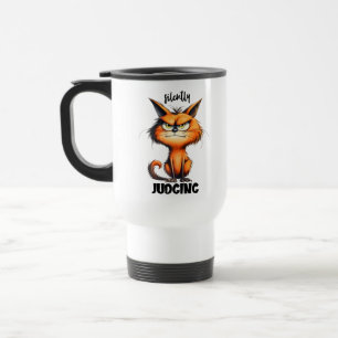 Taza De Viaje Gracioso gato de arte de palabras juzgado