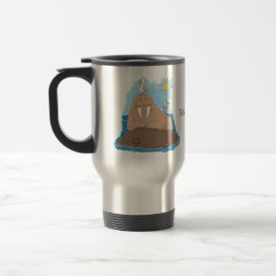 Taza De Viaje Gracioso ilustracion personalizado de moras felice
