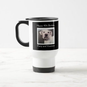 Taza De Viaje Gracioso perro blanco malhumorado 40 cumpleaños ne