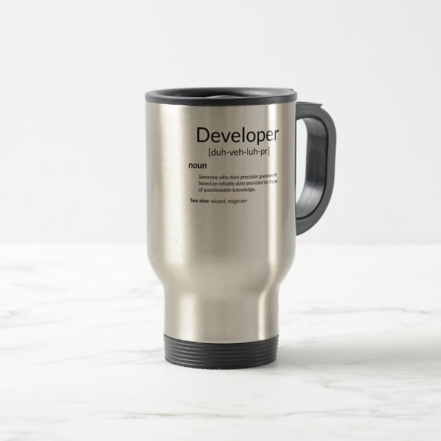 Taza De Viaje Gracioso regalo para desarrolladores de definición (Anverso derecho)