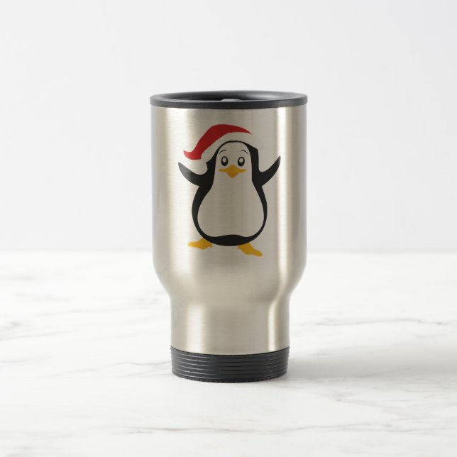Taza De Viaje Graciosos Navidades Personalizados Xmas Penguin (Centro)