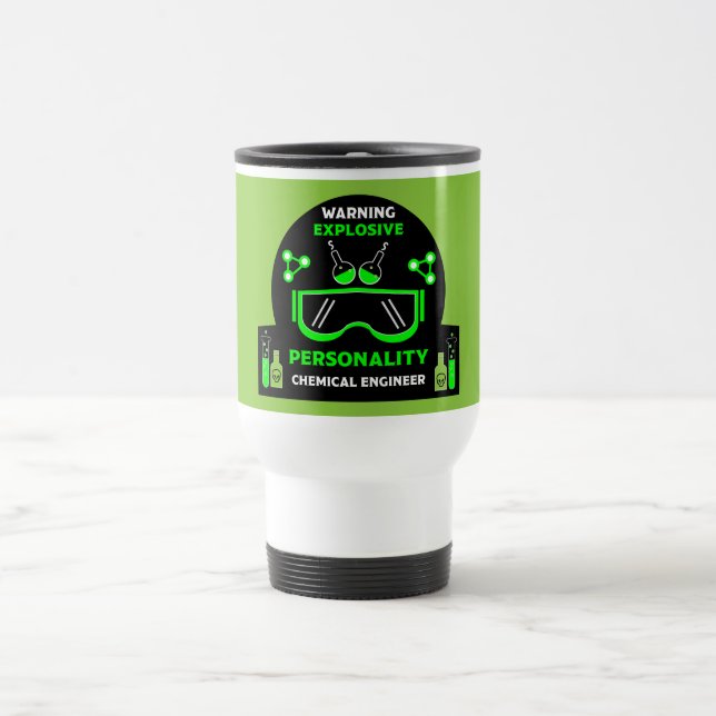 Taza De Viaje Graciosos regalos de Ingeniero Químico (Centro)