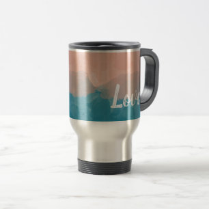 Taza De Viaje Gradiente de color rosa y azul de amor