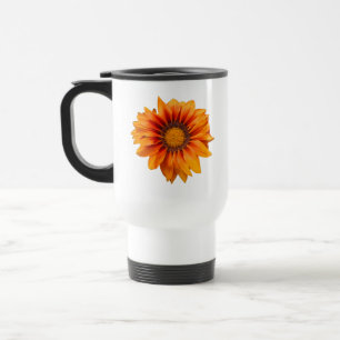 Taza De Viaje Gradiente de Flor Amarillo Naranja Brillante Recor