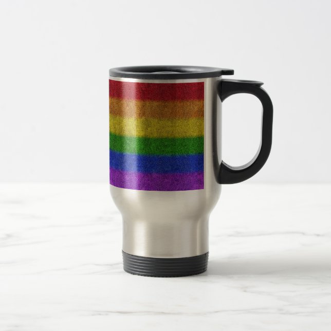 Taza De Viaje Gradiente de Purpurina de arcoiris caído (Derecha)