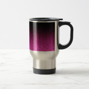 Taza De Viaje Gradiente de Purpurina rosa y negro de caída