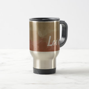Taza De Viaje Gradiente graceado de Ombre Brown y Tan Love